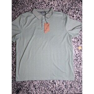 Paul Jones Mens 2XL Sage Green Short Sleeve Cable Knitted Polo Shirt NWT